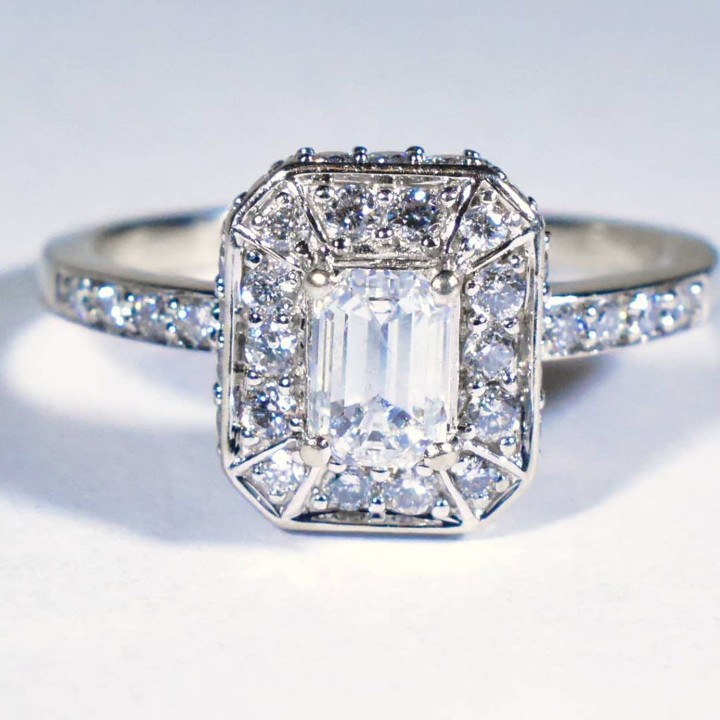 vintage white gold diamond ring