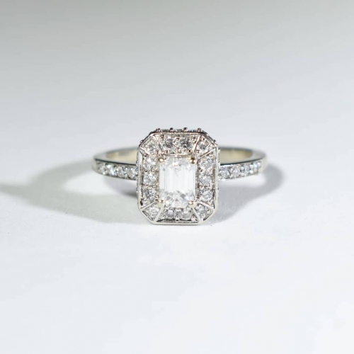 White Gold Diamond Halo Ring