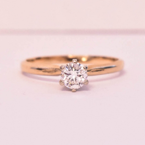 Yellow Gold Solitaire Diamond Ring