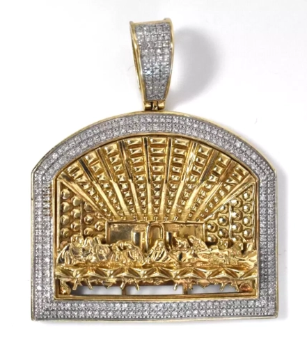 yellow gold diamond pendant