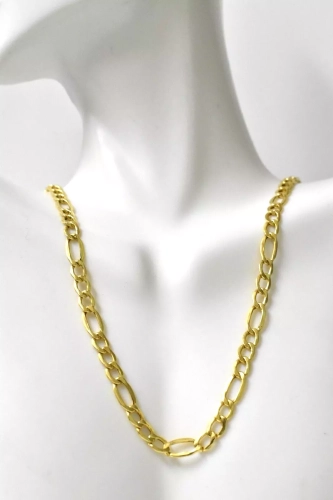 yellow gold figaro necklace