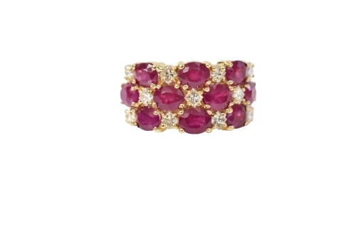 yellow gold diamond ruby effy ring